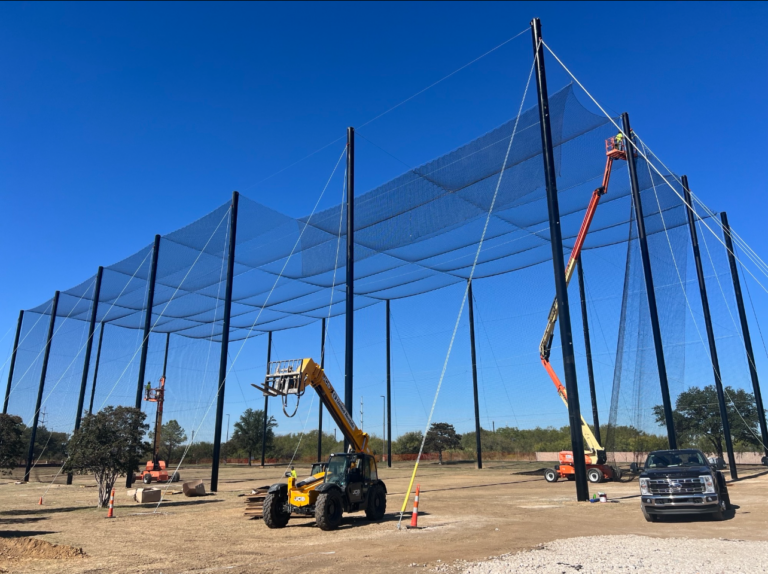 University of North Texas - Turnkey design/build of an 80’H drone cage for UNT Engineering Campus.